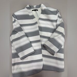Striped Gray and White Women's Jacket